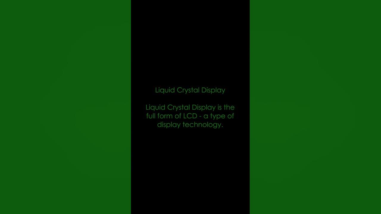 What is the full form of lcd youtube
