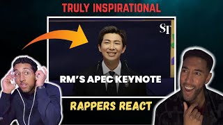 картинка: RM из BTS творит историю на саммите АТЭС. РЭППЕР РЕАКЦИРУЕТ!