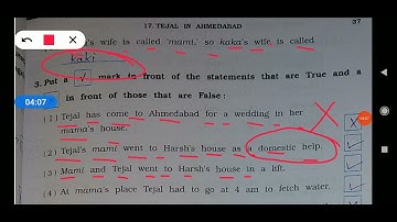 Chapter -17 Tejal in Ahmedabad /Workbook part 1 /Class -4th /Sub .-Evs