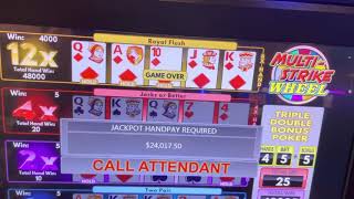 $24,000 JACKPOT on $12.50 bet Multi-Strike Wheel Jamul Casino (San Diego) TRIPLE DOUBLE BONUS POKER screenshot 2