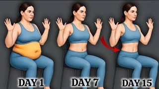 15 दिन में पेट की चर्बी कम करें ||chair workout belly fat exercise at home 