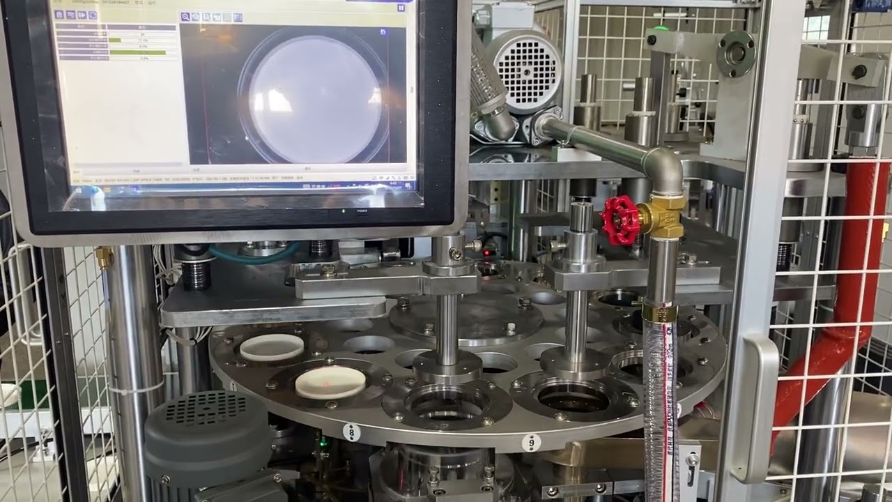 Inspection paper lid quality with camera Ruian best machinery 