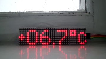 -55...99°C Thermometer (Arduino UNO, DS18B20, MAX7219 8x32 LED)