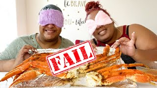 BLINDFOLDED SEAFOOD BOIL IN 10 MINUTES | FAILED ATTEMPT!!!!