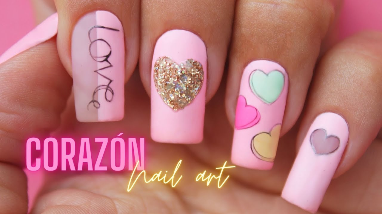 Diseño de uñas Corazón ♥ Deko Uñas - Heart Nail art - thptnganamst.edu.vn