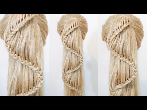 Wavy Lace Braided Zig Zag Ponytail - Ponytail Hairstyles - Quick Hairstyle For Medium & Long Hair