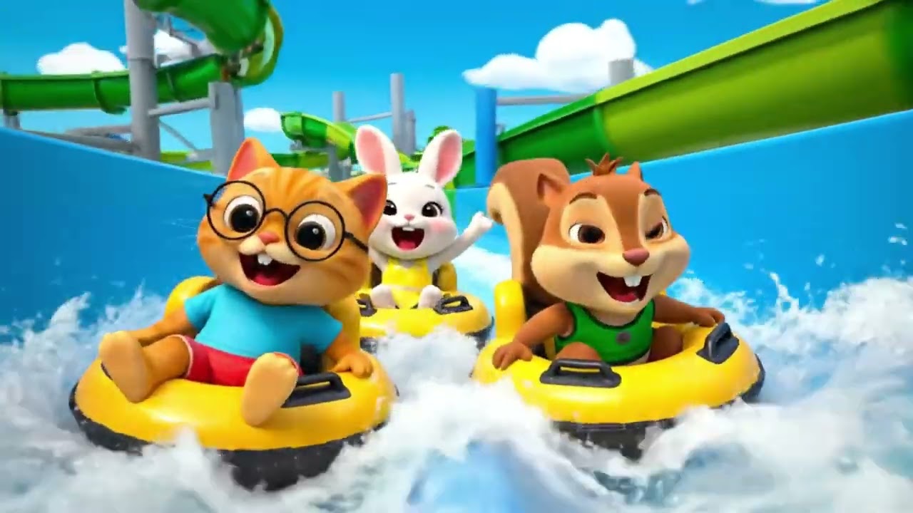 👉 Mika, Lumi and Nico Have Fun at the Water Park | Kids Fun Animation