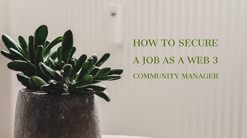 How to secure a Job as a Web 3 Community Manager