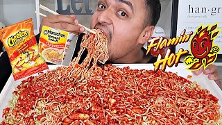 HUGE FLAMING HOT CHEETO NOODLES MUKBANG !!