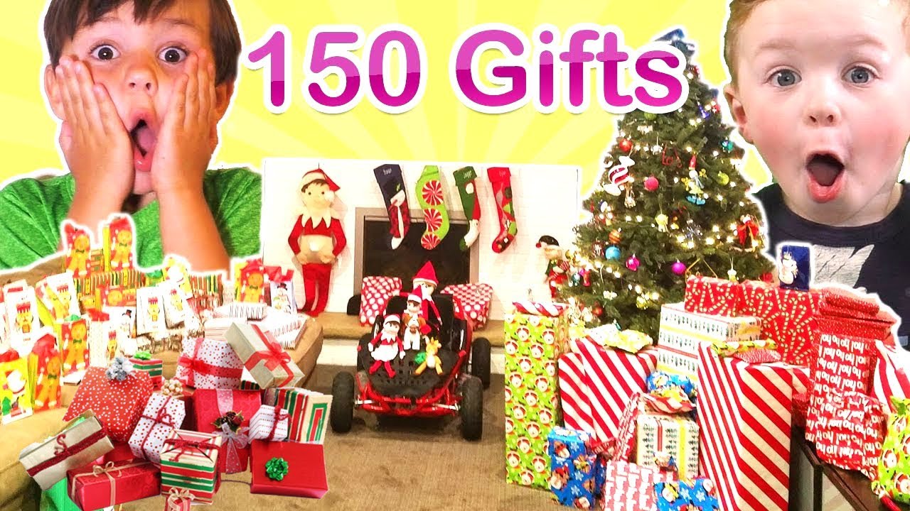 150+ Gifts! Opening Christmas Presents Christmas Morning 2016🎄DavidsTV - YouTube