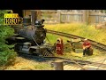 On30 Narrow Gauge Model Railroad Display with Steam Locomotives