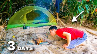 SOLO 3 days fishing camping, Catch and eat