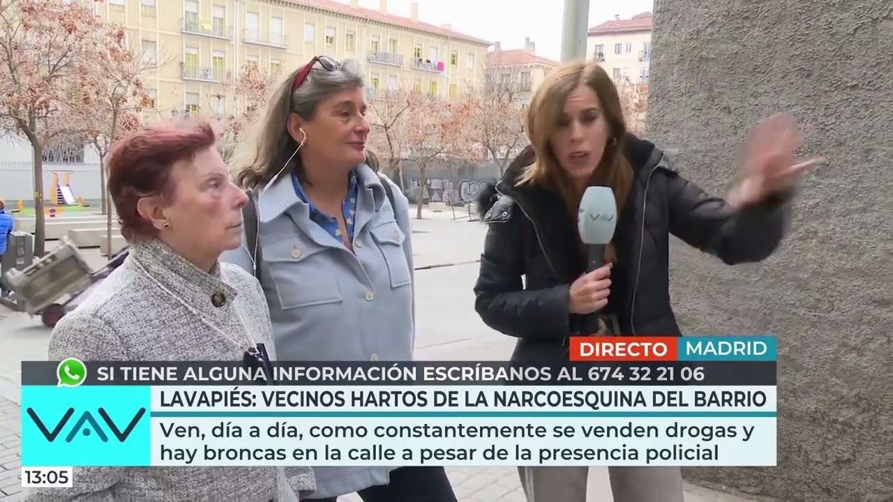 Reportaje y directo. Trapicheo en Lavapiés. Programa Vamos a Ver (Telecinco).
