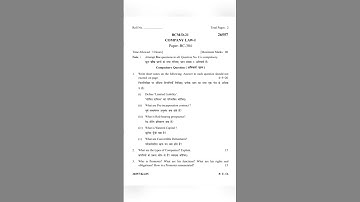 Company law 2021 B.com 3rd semester question paper Kurukshetra University