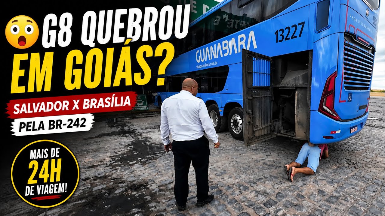 😳 ÔNIBUS QUEBROU EM GOIÁS? Continuação da viagem Salvador x Brasília pela BR-242 #2