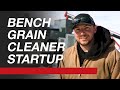 Bench grain cleaner startup  forest hall farms  flaman grain systems