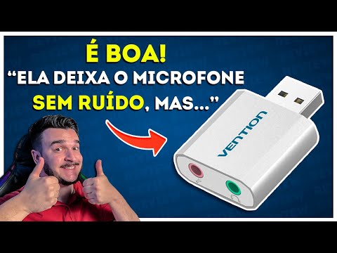 PLACA DE SOM USB VENTION COM TESTE DE VOLUME E MICROFONE