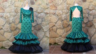 Vestido flamenco de mujer volantes. - YouTube