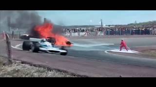 1970 Spanish Grand Prix - Icxk and Oliver fiery crash extended footage AI-Upscale
