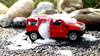 CAR WASH for kids. Toys. Monster truck. Tractor. Racing car. SUV