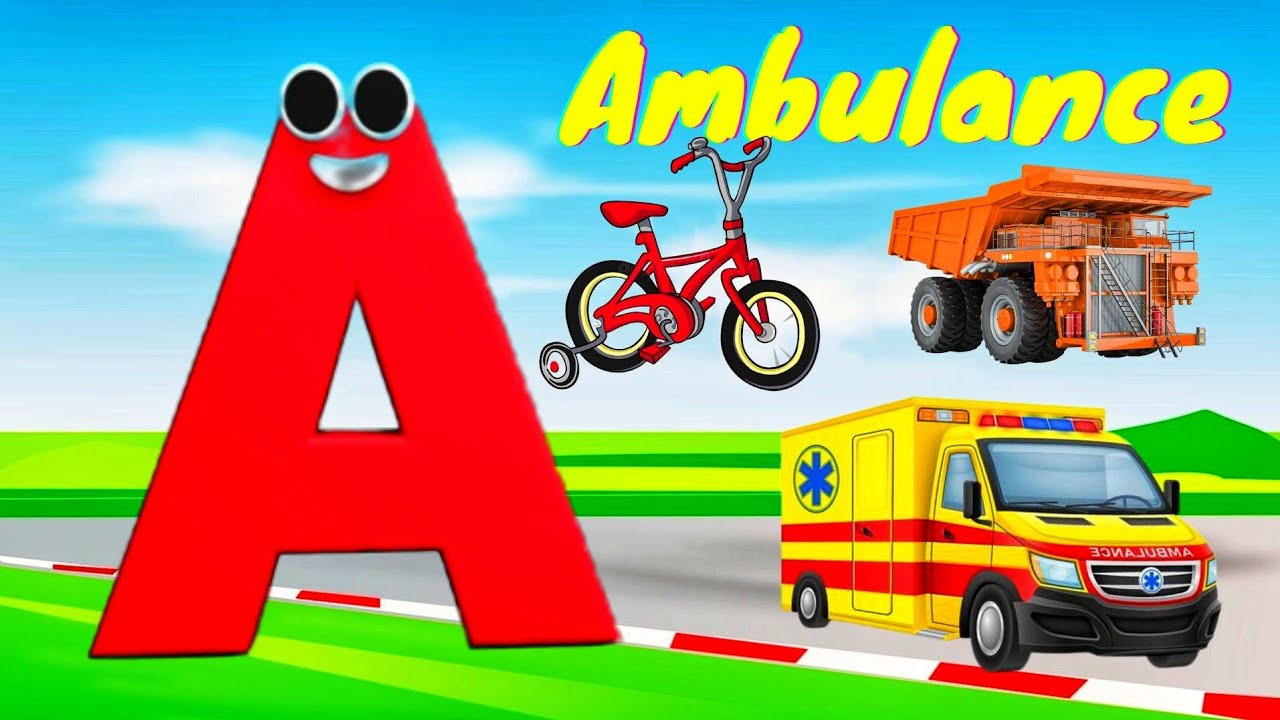 ABC learning phonics song | vehicle Alphabet song for kids | Nursery ...