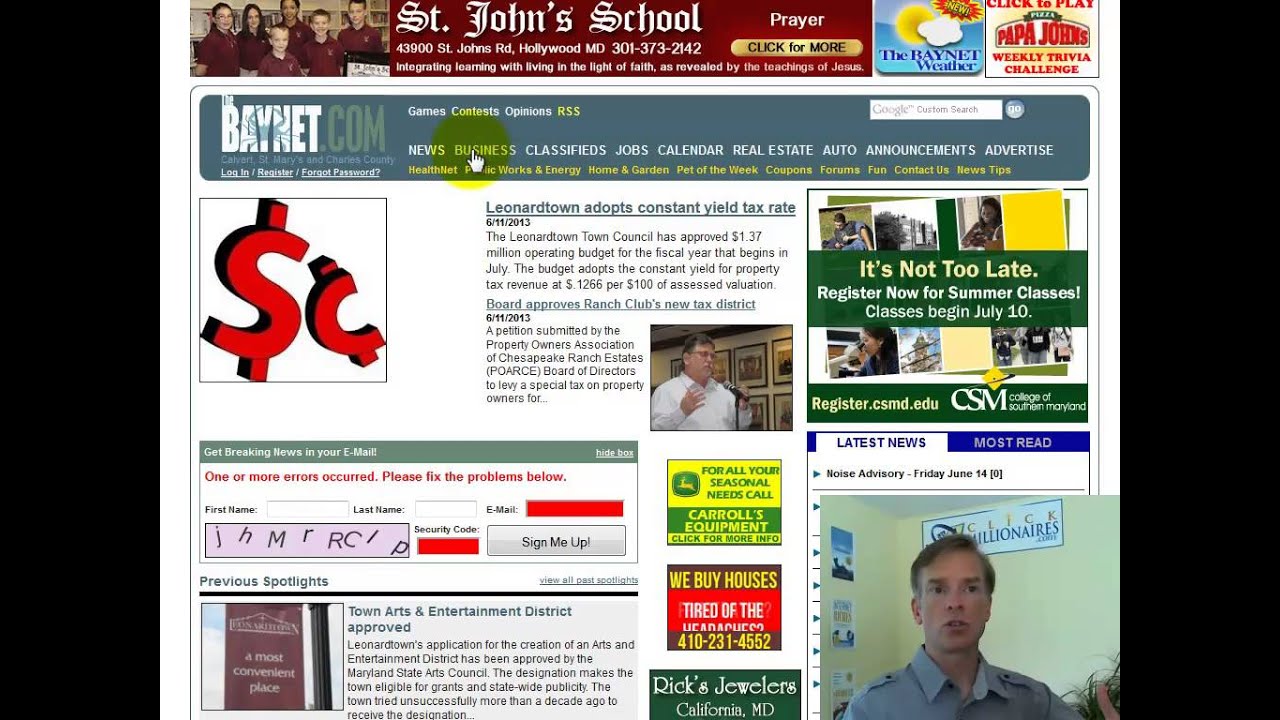 New Website Design Review Video: TheBayNet.com