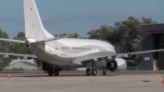 Boeing Business Jet 737 at Waukegan Regional Airport (KUGN)
A Boeing-owned Business Jet (BBJ-737-7) N834BA sits on the tarmac at Waukegan Regional Airport KUGN in July of 2014. Boeing Business Jet 737 at Waukegan Regional Airport (KUGN)