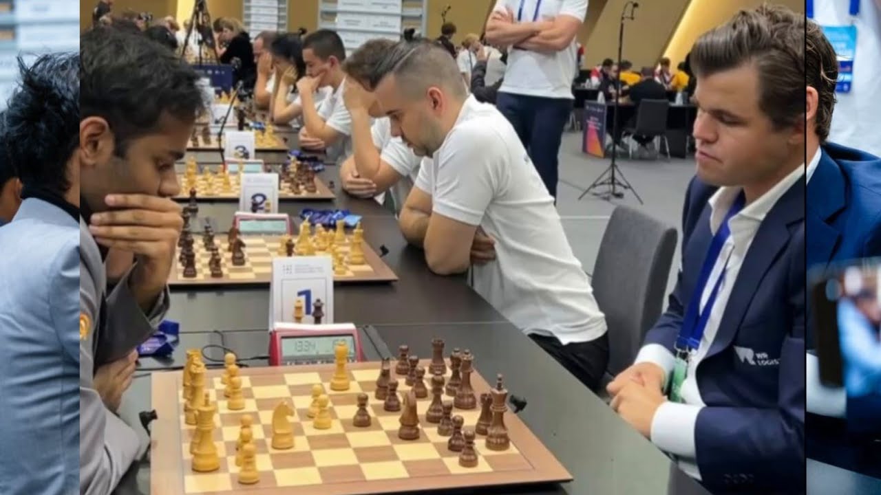 Magnus Carlsen vs Arjun Erigaisi FIDE World Rapid Team Championship