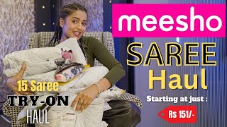 *HUGE* Meesho Saree Haul 🙆🏻‍♀️💕 | Tryon | Honest Review | Full range | gimaashi screenshot 4