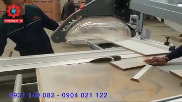 Máy cưa bàn trượt 2 lưỡi cưa nghiêng 45 độ - Cắt cánh gà bàn trượt gỗ MDF, MFC, Okal, gỗ công nghiệp