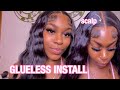 34 INCH 5x5 HD Closure Wig GLUELESS Install For BEGINNERS | UNice Hair