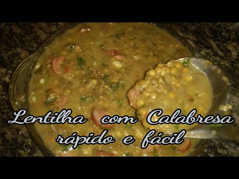 Lentilha  com Calabresa rápido e fácil