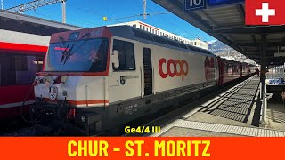 Cab Ride ChurThusisSt. Moritz (Rhaetian Railway, Albula Line  Switzerland) 4K