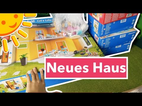 YouTube thumbnail: 💛Mein neues Playmobil Haus - auspacken und einrichten - unboxing - Familie Sonnenschein