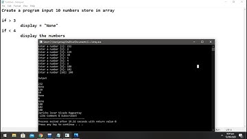 Create a program input 10 numbers store in array | C++