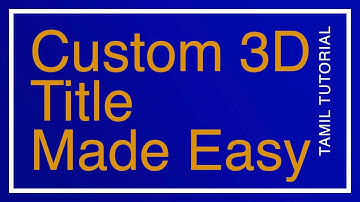 Tamil Tutorial_Custom 3D Title made easy in FCP X