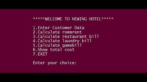 SIMPLE HOTEL MANAGEMENT SYSTEM IN PYTHON WITH SOURCE CODE