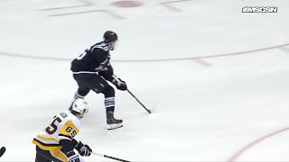 Erik Haula scores a goal against the Pittsburgh Penguins