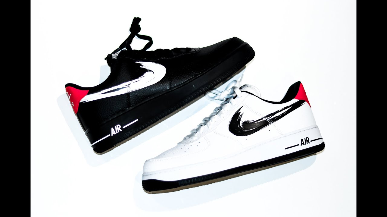 Air Force 1 Brush Stroke Pack White and Black Review and On-Foot ...