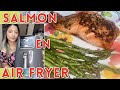 PESCADO Salmon en FREIDORA DE AIRE/ AIR FRYER. Con Esparragos! FACIL Y NUTRITIVO. Español