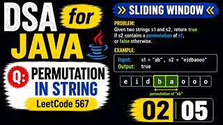 DSA for Java 02 05 | Permutation in String  | LeetCode 567 | Part 1