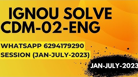 CDM-2 solved assignment 2022-23 / CDM-2solved assignment 2023 in english/ ignou CDM-2