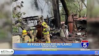 RV fire in Grants Pass kills two dogs