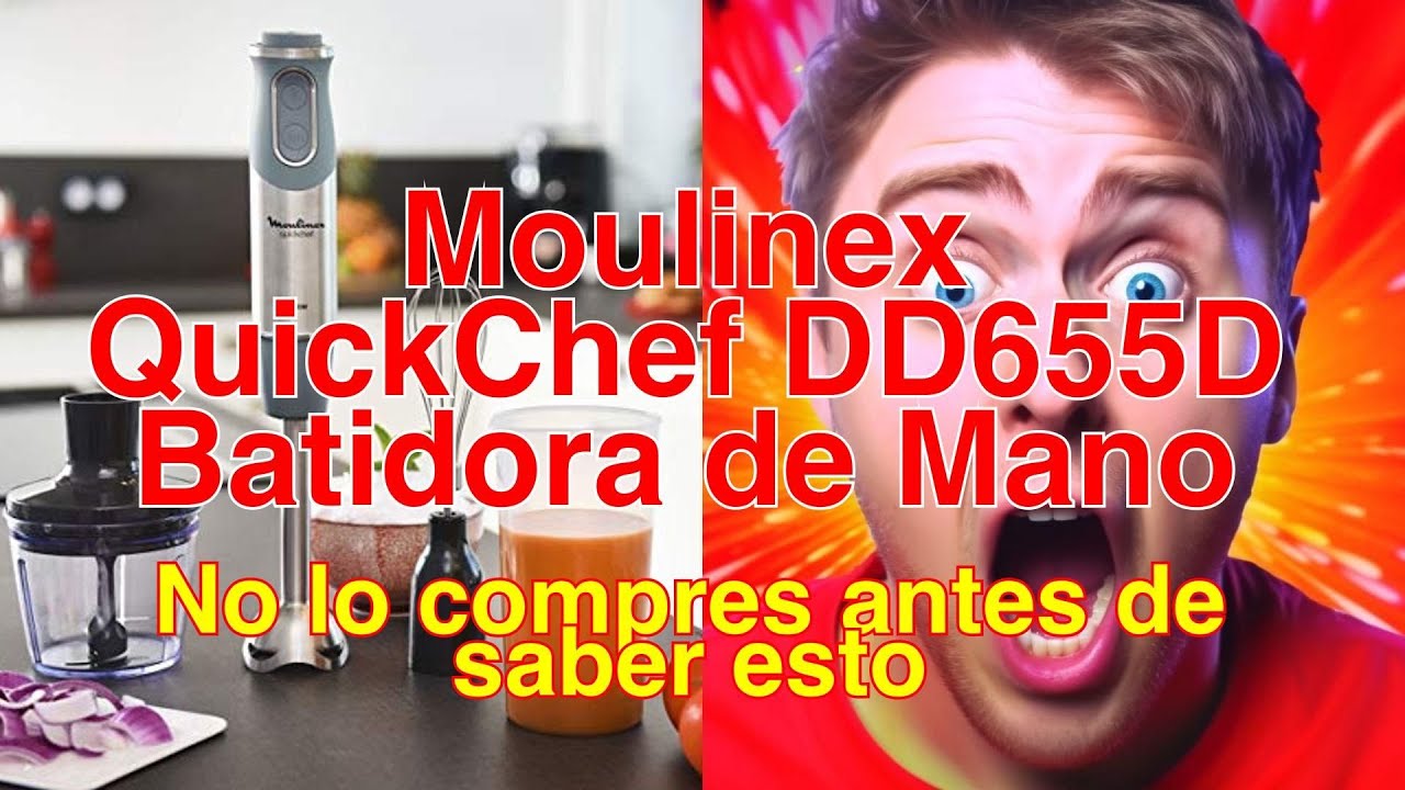 Moulinex QuickChef DD655D Batidora de Mano de 1000 W, con Regulador de 10  Velocidad Turbo con 2 Accesorios para Picar y para Montar y Vaso Medidor,  Cúpula Antisalpicaduras, Acero : : Hogar y cocina