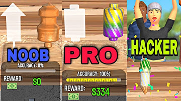 NOOB vs PRO vs HACKER in Woodturning - Gameplay android