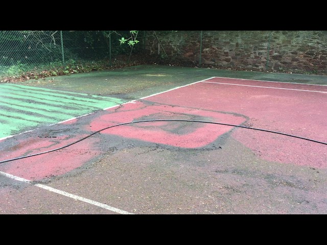 Tennis court pressure clean in East Lothian