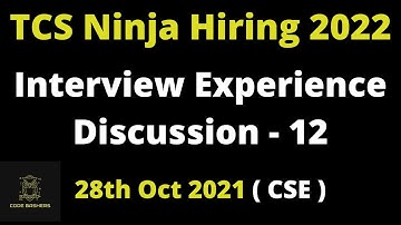 TCS (NQT) Ninja Interview Experience 2022 Batch | TR+MR+HR Questions discussed | 28 oct 2021