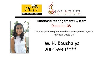 Database Question 08 | ER Diagram using MySQL Workbench | Heidi SQL | 1st Year | Java Institute