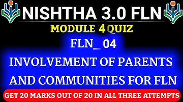 Nishtha 3.0 Module 4 Answer Key। FLN Module 4 Quiz। FLN Course 4 ।Nishtha 3.0 Module 4 Prashnotari।