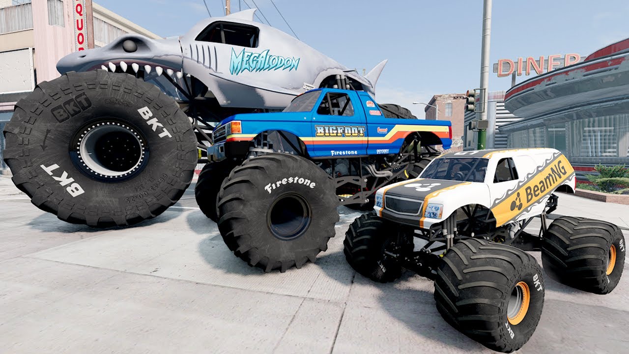 Big & Small Monster Trucks Mud Battle #21 | BeamNG Drive - Griff's Garage